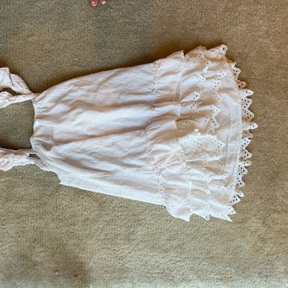 Shabby Chic White Ruffle Mini Dress - Picture 4 of 4